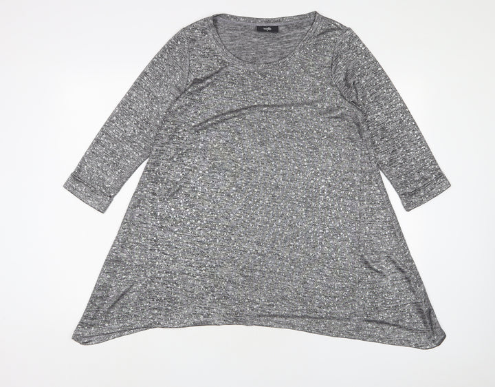 Wallis Womens Grey Polyester A-Line Size M Crew Neck Pullover