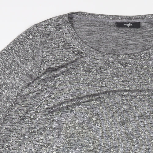 Wallis Womens Grey Polyester A-Line Size M Crew Neck Pullover