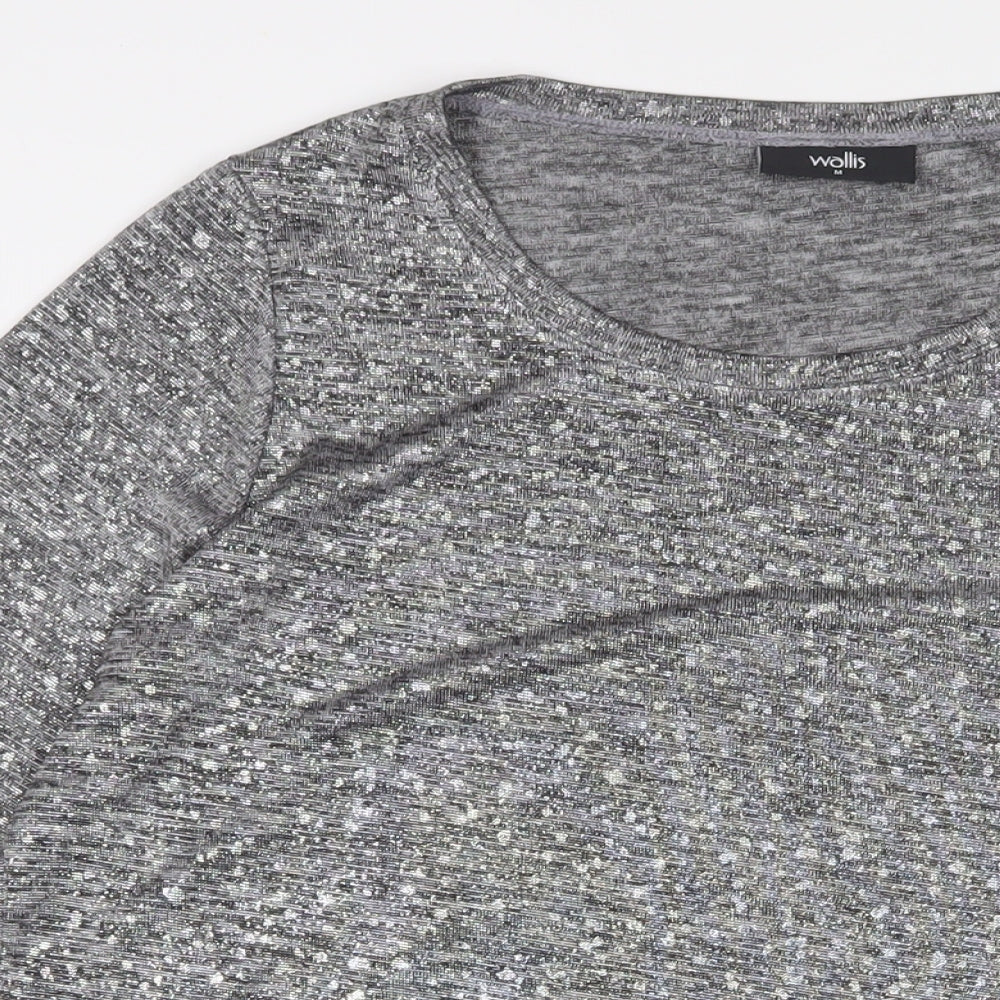 Wallis Womens Grey Polyester A-Line Size M Crew Neck Pullover