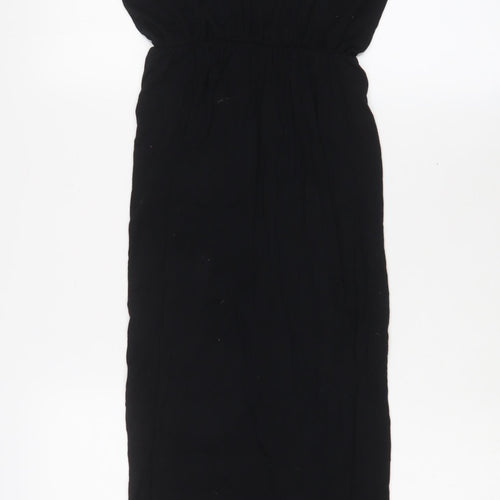 River Island Womens Black Viscose A-Line Size 8 Scoop Neck Pullover