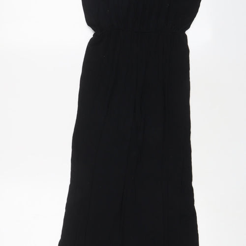 River Island Womens Black Viscose A-Line Size 8 Scoop Neck Pullover