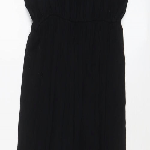 River Island Womens Black Viscose A-Line Size 8 Scoop Neck Pullover