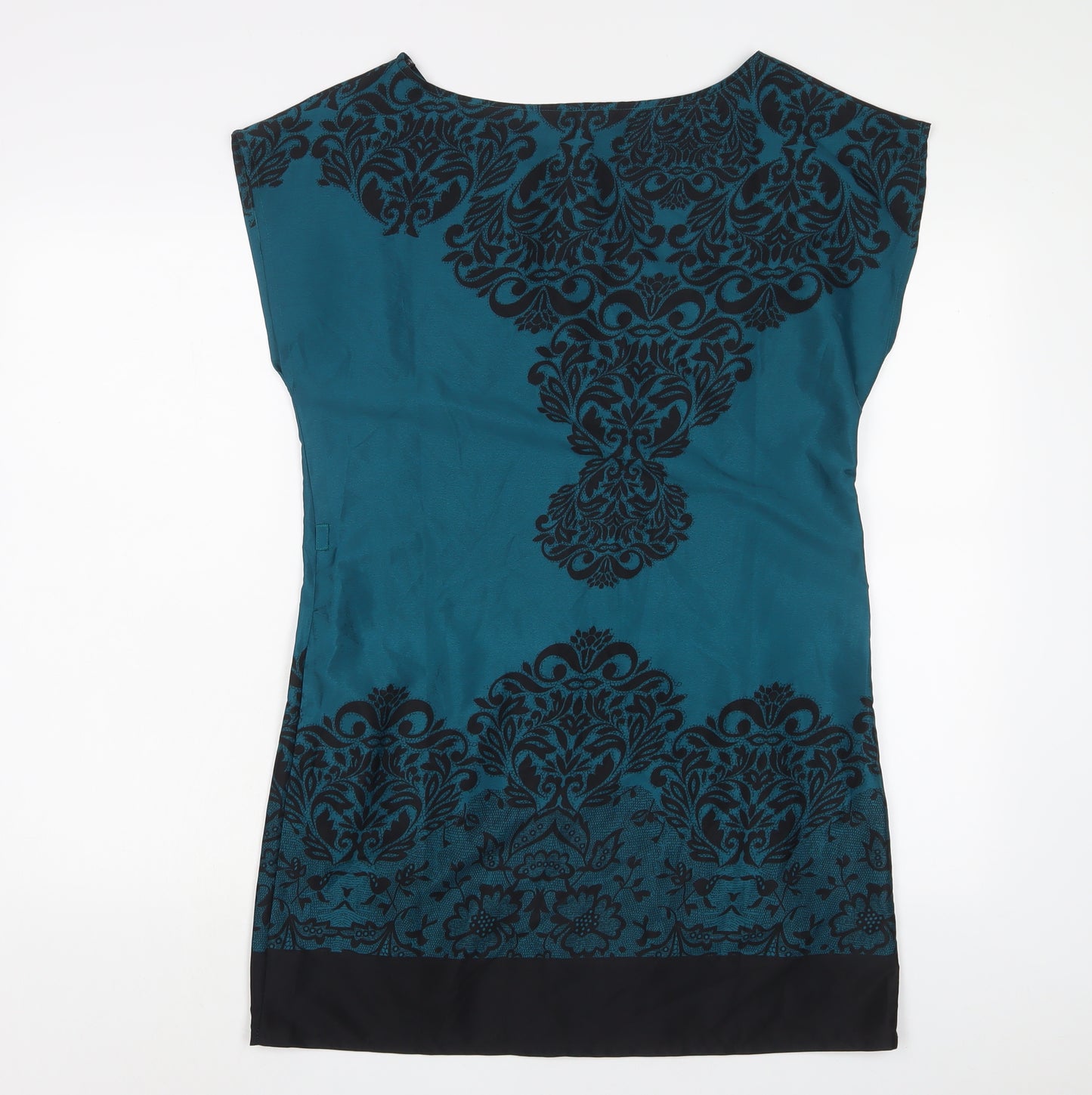 Dorothy Perkins Womens Blue Fair Isle Polyester A-Line Size 10 Boat Neck Pullover