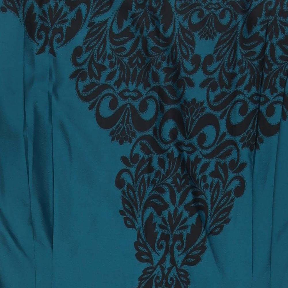 Dorothy Perkins Womens Blue Fair Isle Polyester A-Line Size 10 Boat Neck Pullover