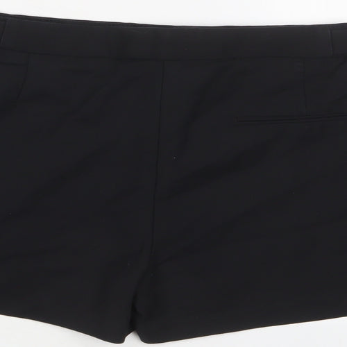 Zara Womens Black Polyester Basic Shorts Size L L4 in Regular Zip