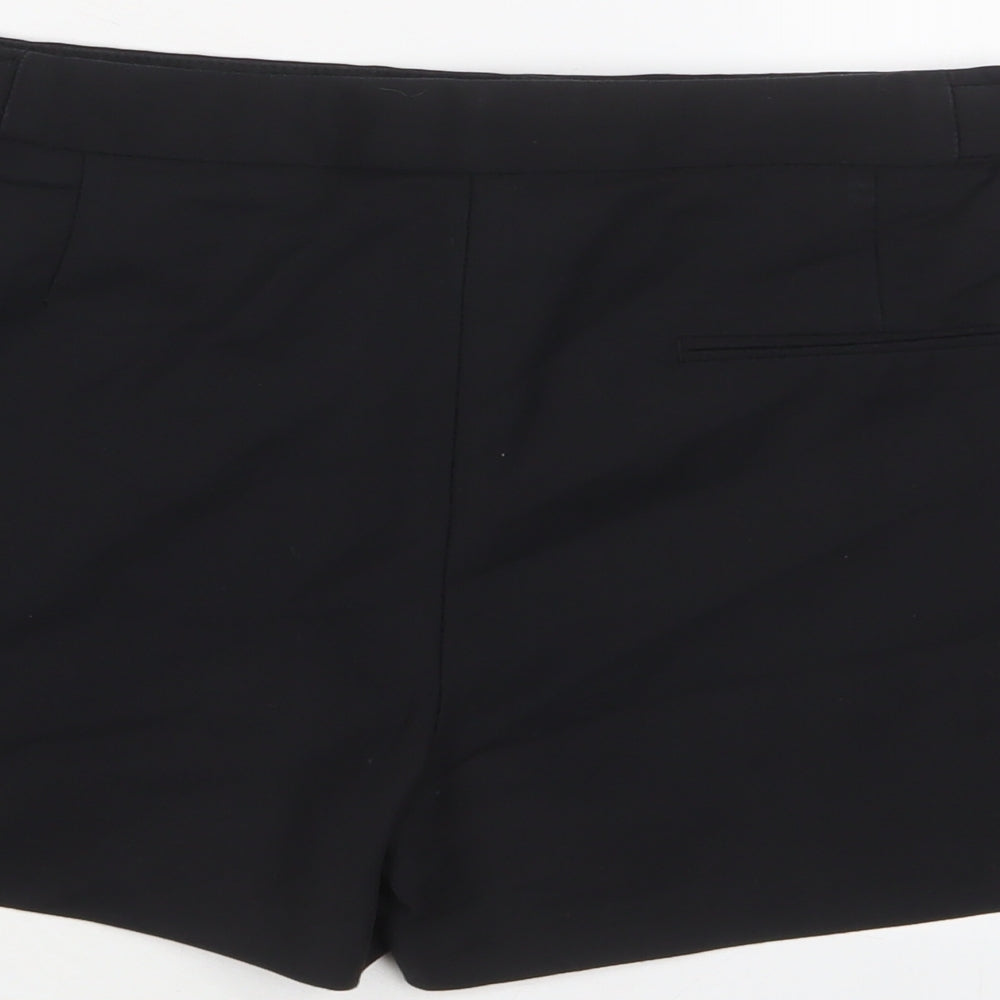 Zara Womens Black Polyester Basic Shorts Size L L4 in Regular Zip