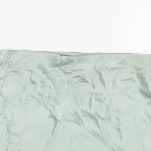 H&M Womens Green Polyester A-Line Skirt Size XS