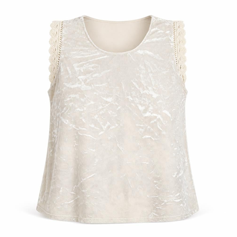 Per Una Womens Beige Polyester Basic Tank Size 14 Scoop Neck - Embroidered