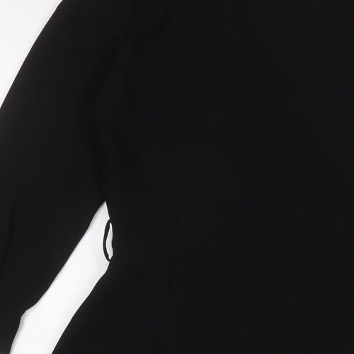 Mango Womens Black Polyester Sheath Size M V-Neck Zip