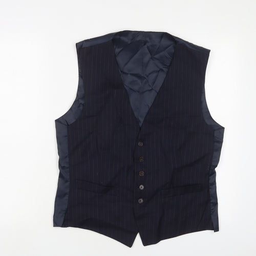 Racing Green Mens Blue Wool Jacket Suit Waistcoat Size 40 Regular