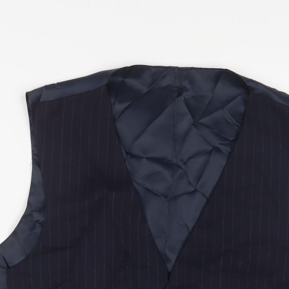Racing Green Mens Blue Wool Jacket Suit Waistcoat Size 40 Regular