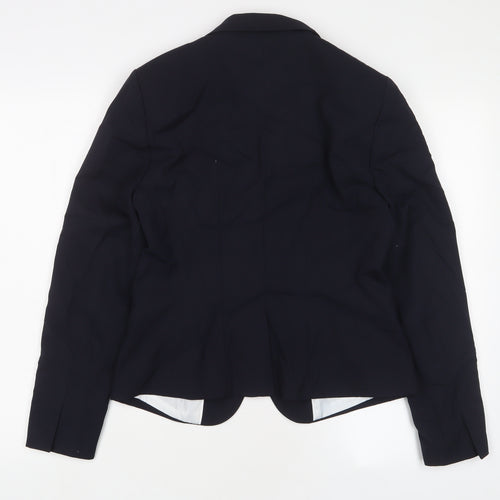 H&M Womens Blue Jacket Blazer Size 12 Button