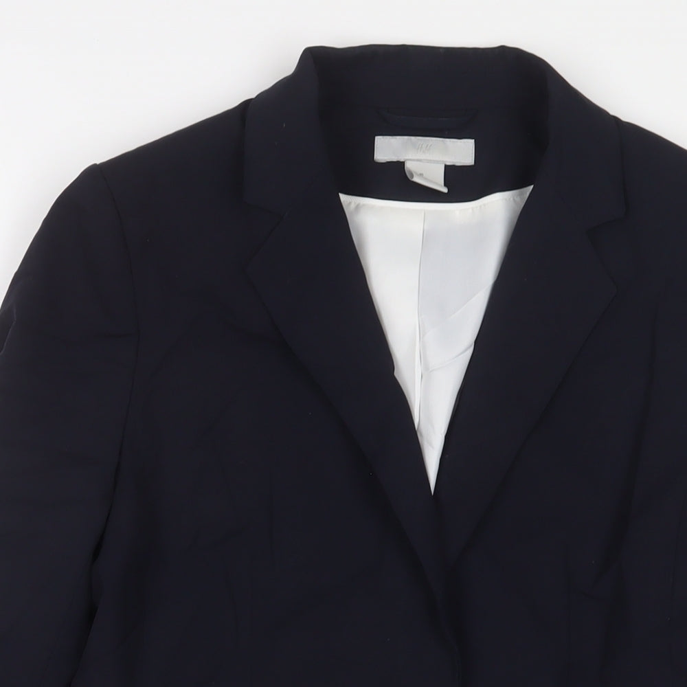 H&M Womens Blue Jacket Blazer Size 12 Button