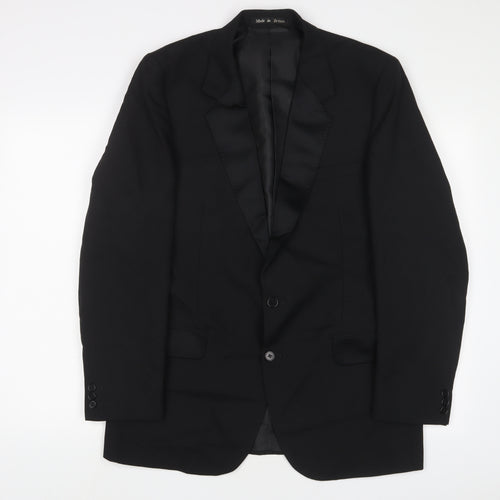 Dunn&Co Mens Black Wool Jacket Suit Jacket Size 40 Regular