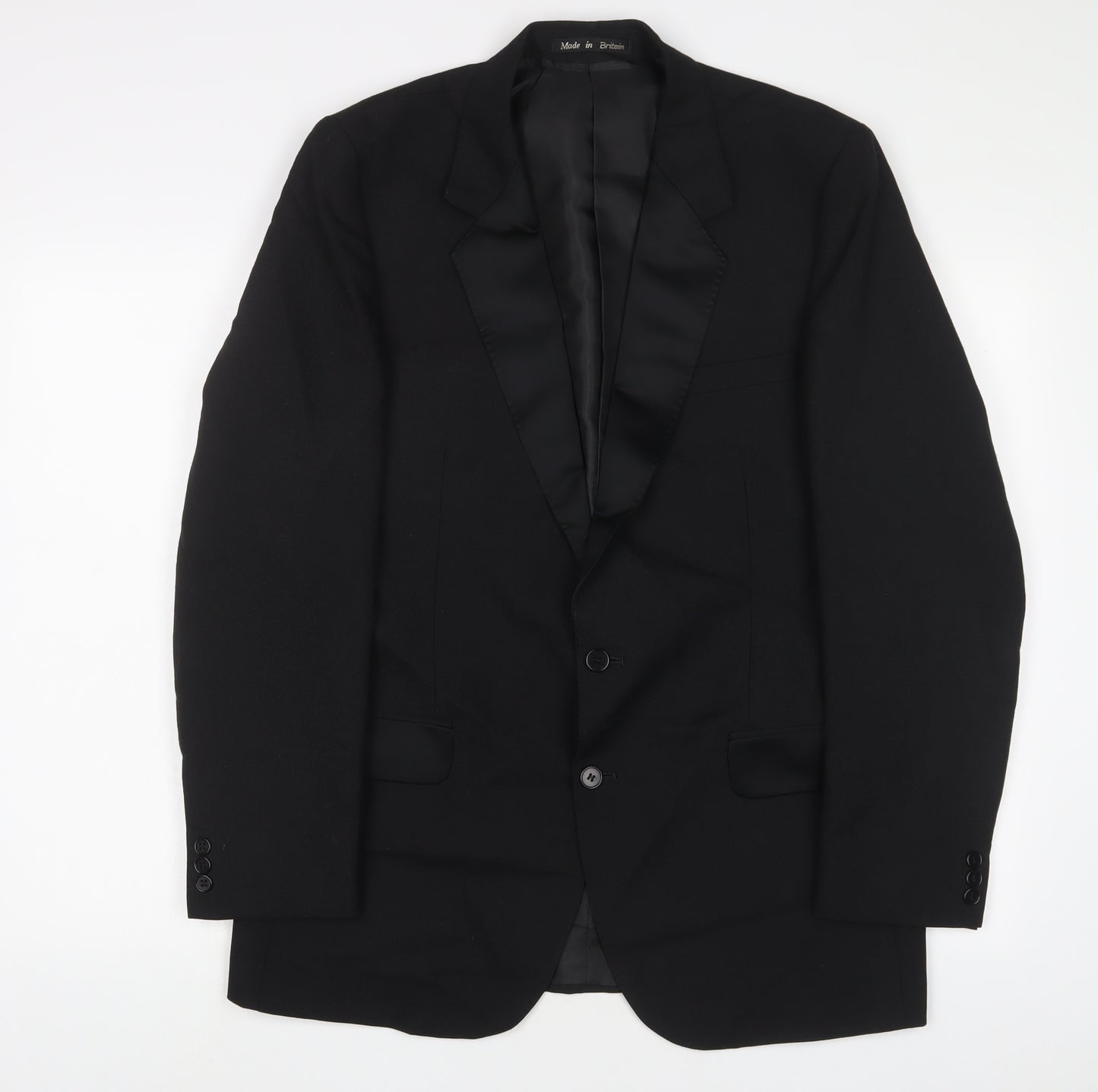 Dunn&Co Mens Black Wool Jacket Suit Jacket Size 40 Regular