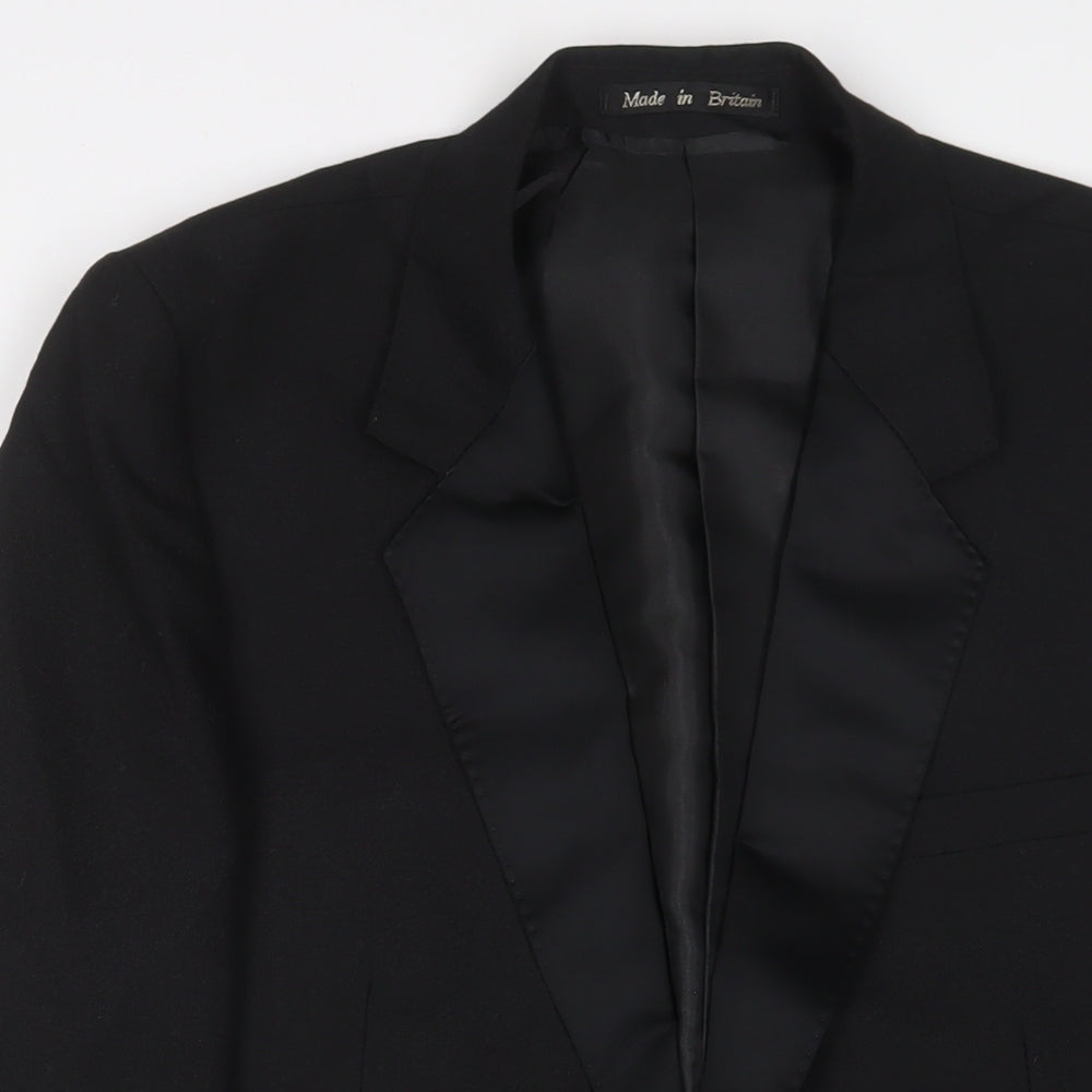 Dunn&Co Mens Black Wool Jacket Suit Jacket Size 40 Regular