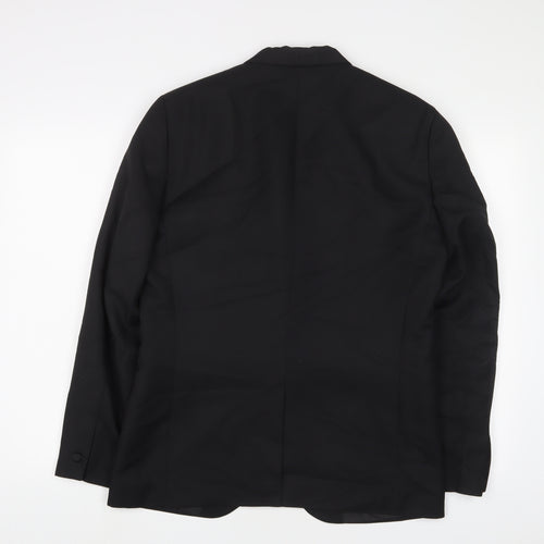 H&M Mens Black Polyester Jacket Suit Jacket Size 40 Regular