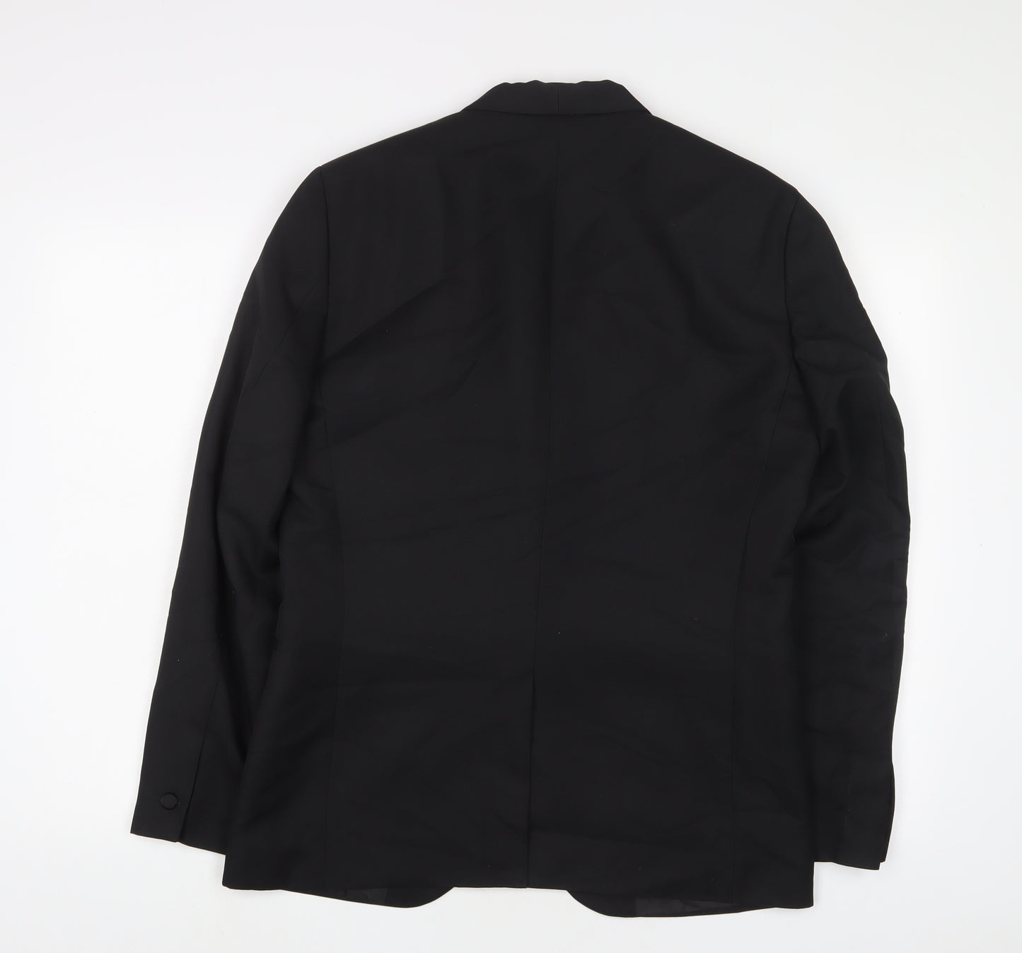 H&M Mens Black Polyester Jacket Suit Jacket Size 40 Regular