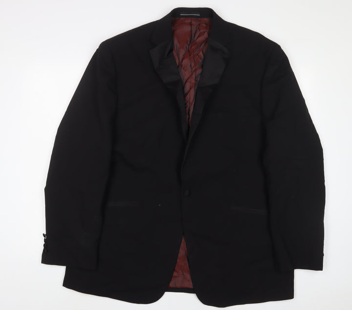 Greenwoods Mens Blue Wool Jacket Suit Jacket Size 46 Regular