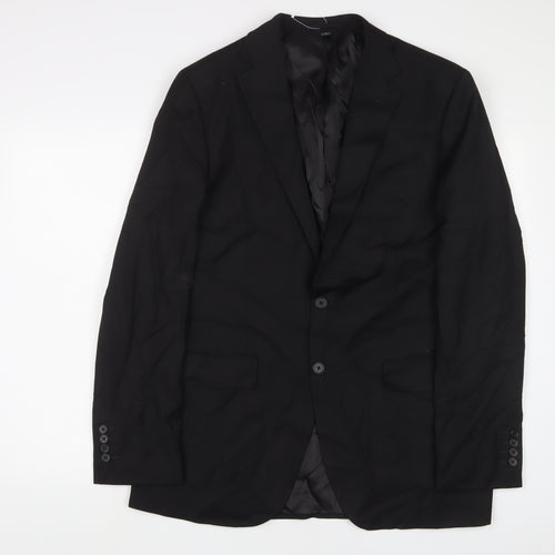 Marks and Spencer Mens Black Polyester Jacket Suit Jacket Size 40 Regular
