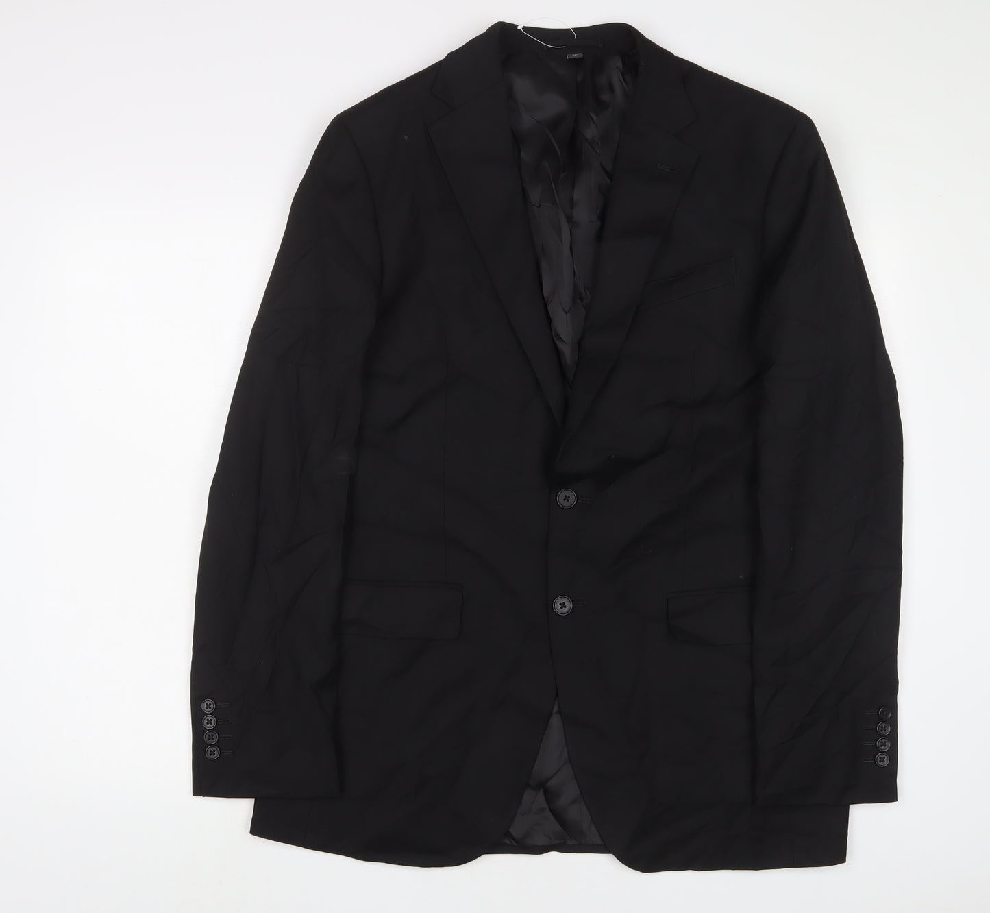 Marks and Spencer Mens Black Polyester Jacket Suit Jacket Size 40 Regular