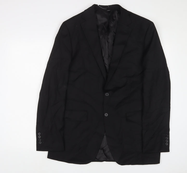 Marks and Spencer Mens Black Polyester Jacket Suit Jacket Size 40 Regular