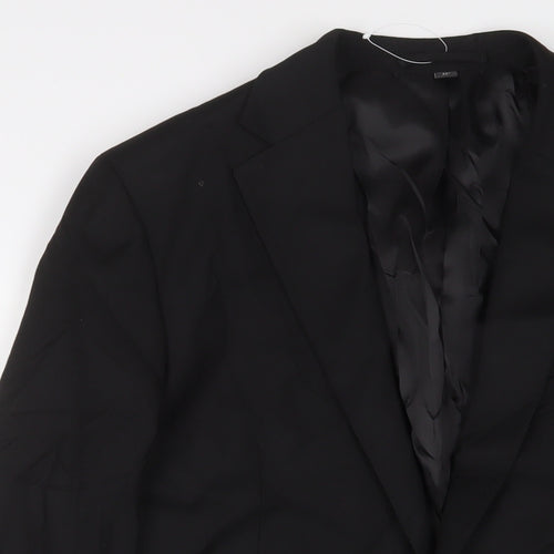 Marks and Spencer Mens Black Polyester Jacket Suit Jacket Size 40 Regular