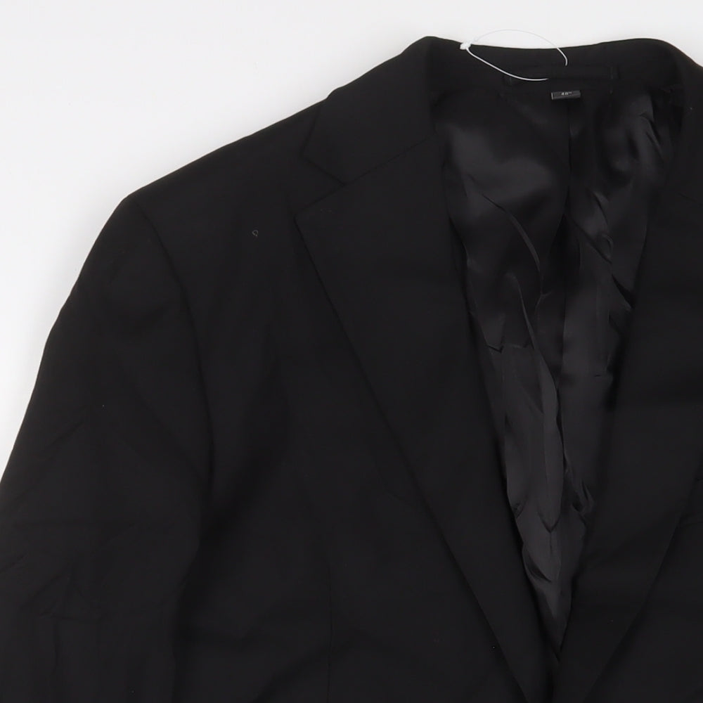 Marks and Spencer Mens Black Polyester Jacket Suit Jacket Size 40 Regular