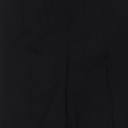 Moss Bros Mens Black Wool Trousers Size 36 in L30 in Regular Hook & Eye - Short length