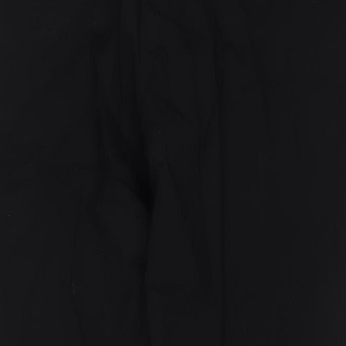 Moss Bros Mens Black Wool Trousers Size 36 in L30 in Regular Hook & Eye - Short length