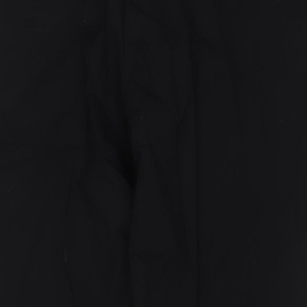 Moss Bros Mens Black Wool Trousers Size 36 in L30 in Regular Hook & Eye - Short length