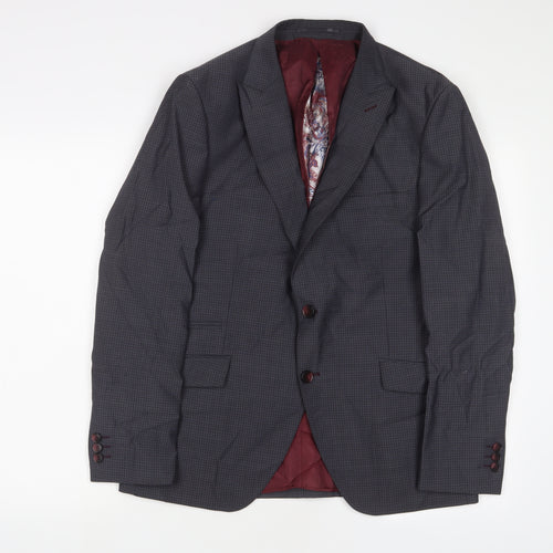 Benetti Mens Grey Wool Jacket Suit Jacket Size 40 Regular