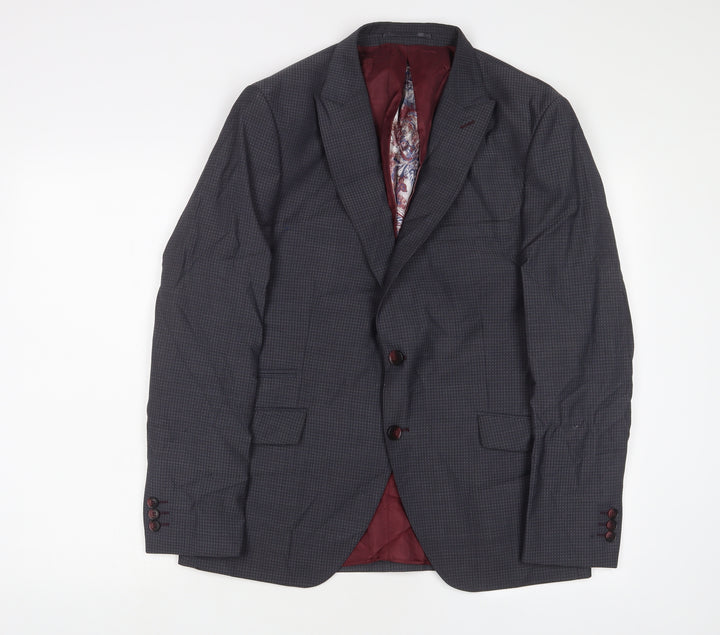 Benetti Mens Grey Wool Jacket Suit Jacket Size 40 Regular