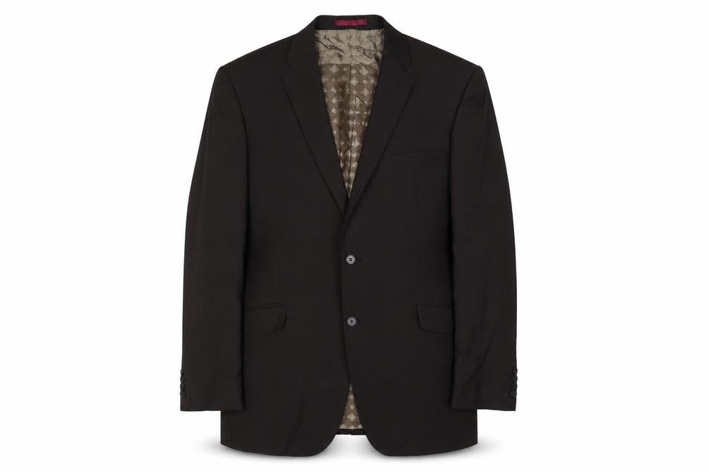 Limehaus Mens Brown Striped Polyester Jacket Suit Jacket Size 44 Regular