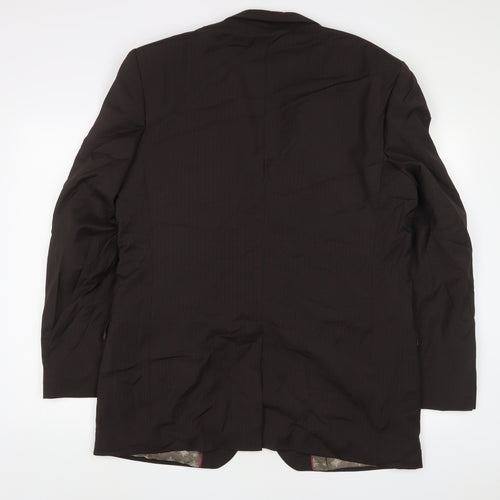 Limehaus Mens Brown Striped Polyester Jacket Suit Jacket Size 44 Regular