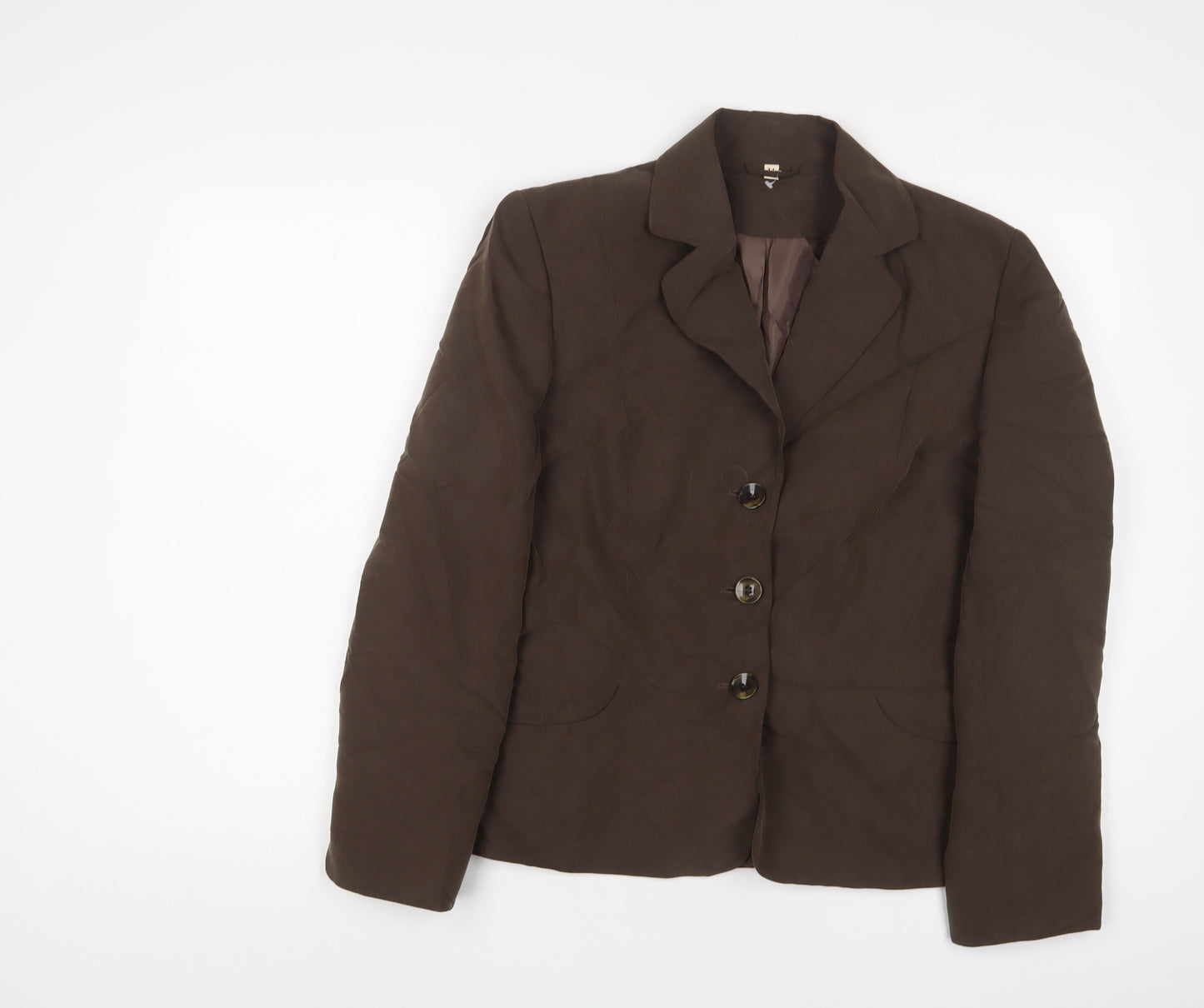 EWM Womens Brown Jacket Blazer Size 14 Button