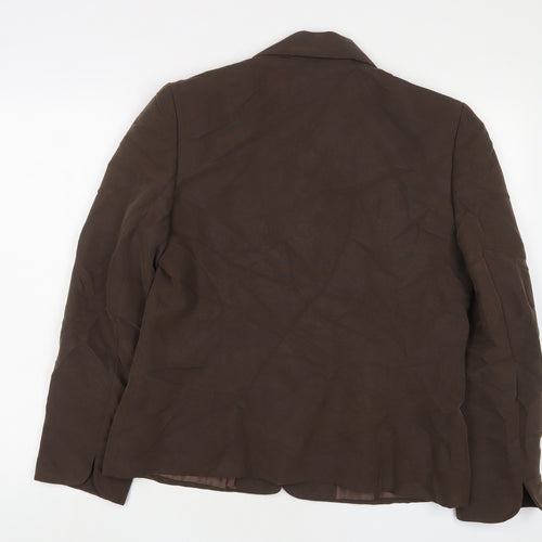 EWM Womens Brown Jacket Blazer Size 14 Button