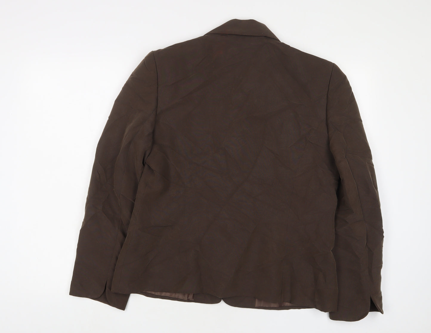 EWM Womens Brown Jacket Blazer Size 14 Button