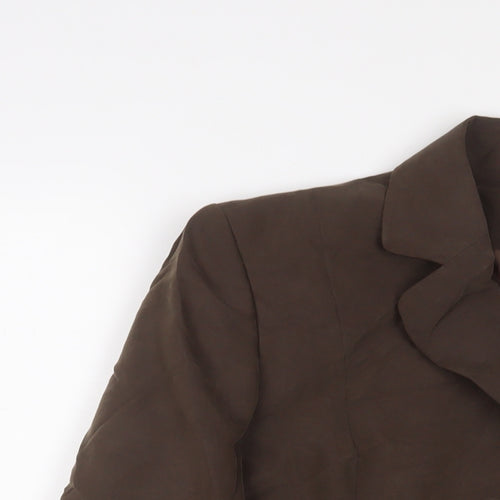 EWM Womens Brown Jacket Blazer Size 14 Button
