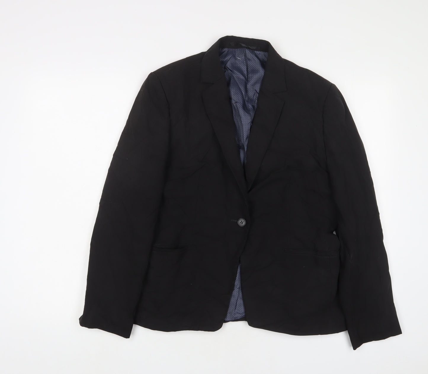 Brook Taverner Womens Black Jacket Blazer Size 14 Button