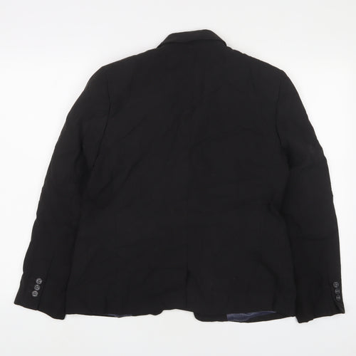 Brook Taverner Womens Black Jacket Blazer Size 14 Button