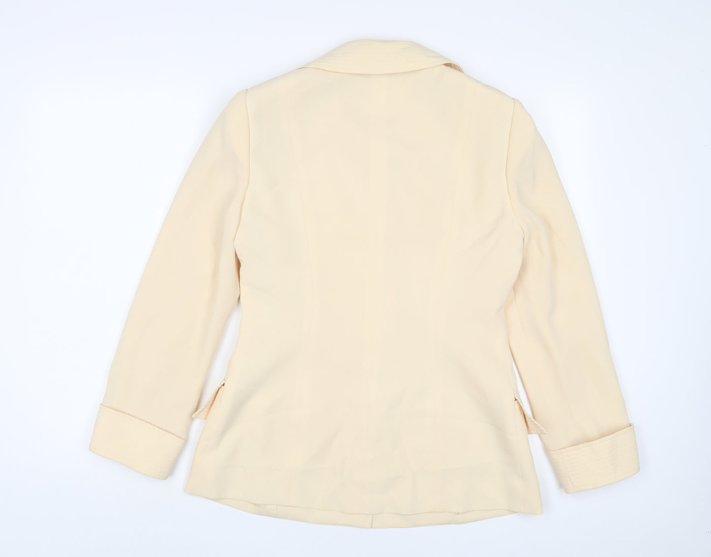 Frank Usher Womens Ivory Jacket Blazer Size 12 Button