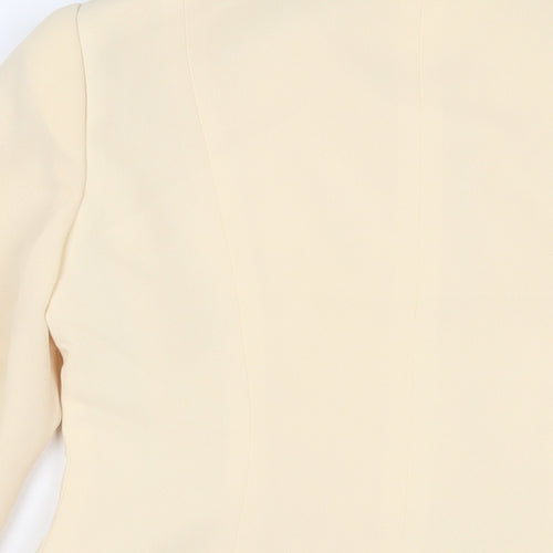 Frank Usher Womens Ivory Jacket Blazer Size 12 Button