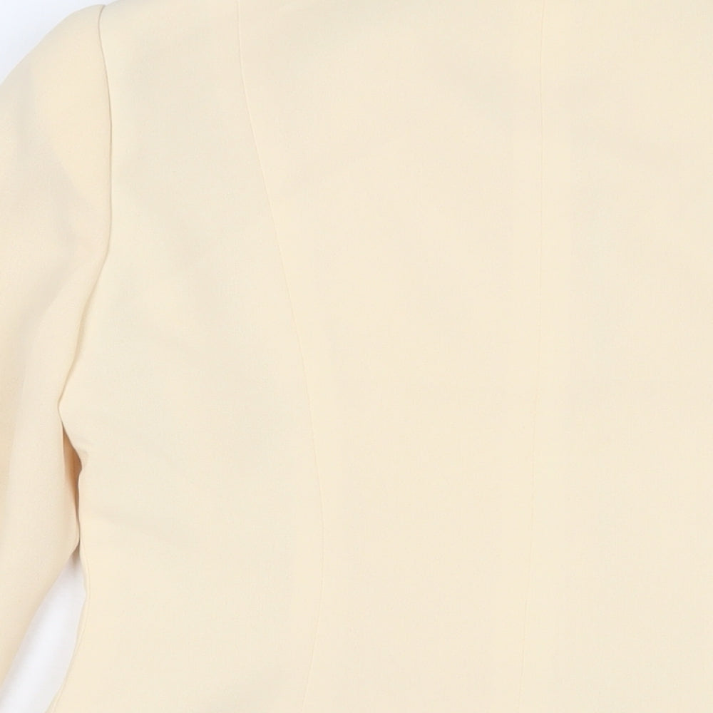 Frank Usher Womens Ivory Jacket Blazer Size 12 Button