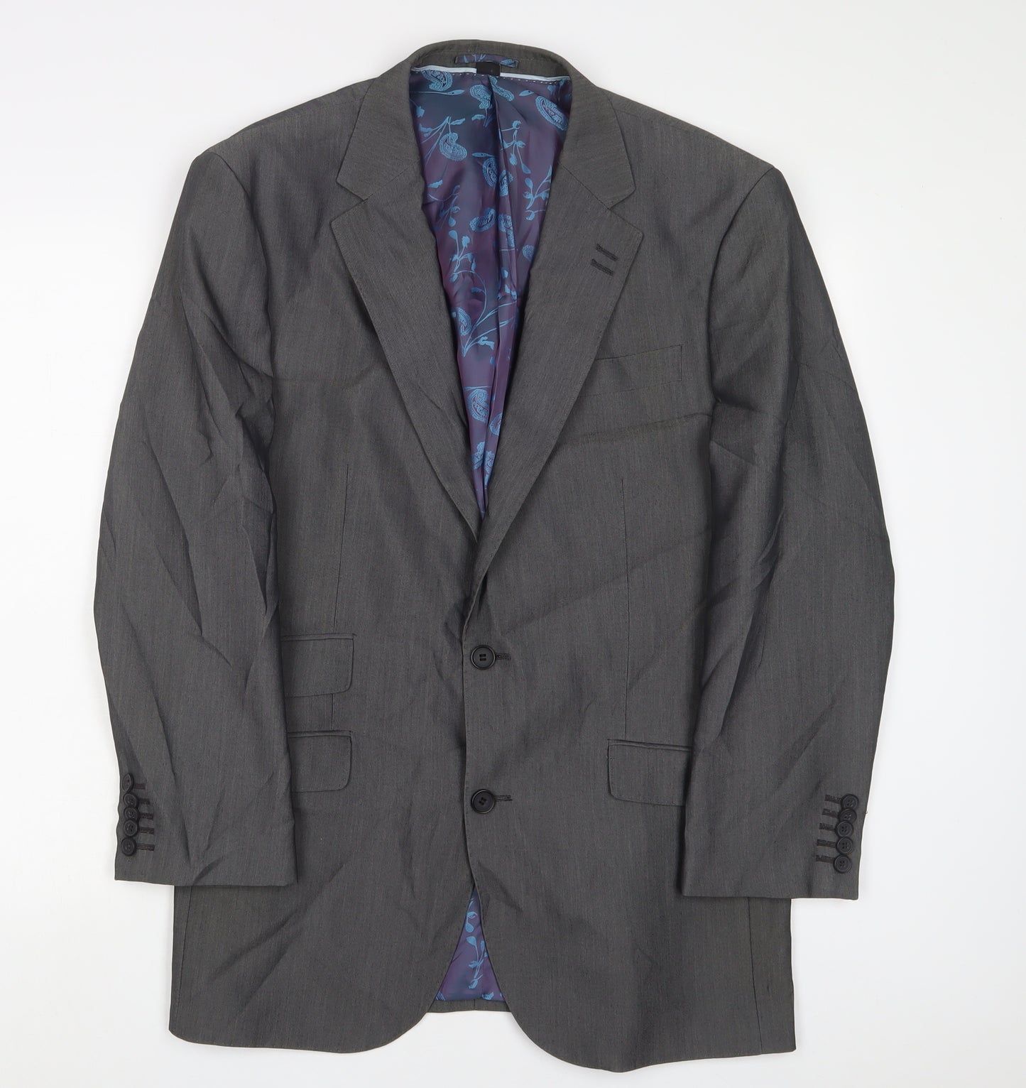 Jacamo Mens Grey Polyester Jacket Suit Jacket Size 40 Regular