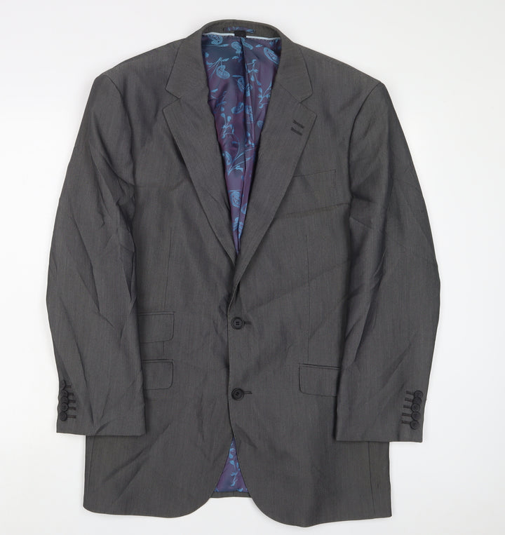 Jacamo Mens Grey Polyester Jacket Suit Jacket Size 40 Regular