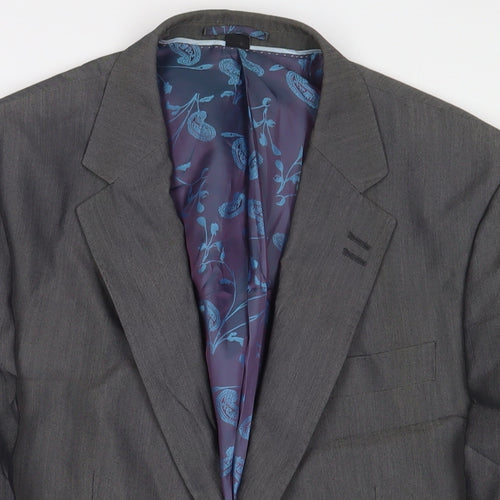 Jacamo Mens Grey Polyester Jacket Suit Jacket Size 40 Regular