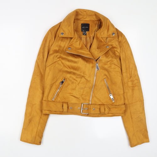 New Look Womens Yellow Jacket Size 12 Zip - Belted