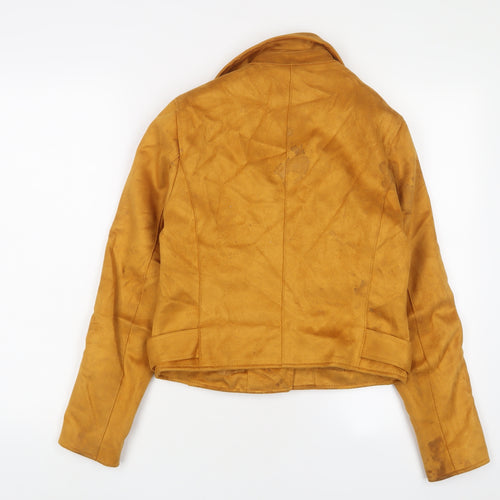 New Look Womens Yellow Jacket Size 12 Zip - Belted