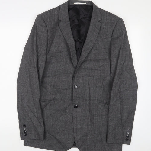 John Lewis Mens Grey Wool Jacket Suit Jacket Size 42 Regular